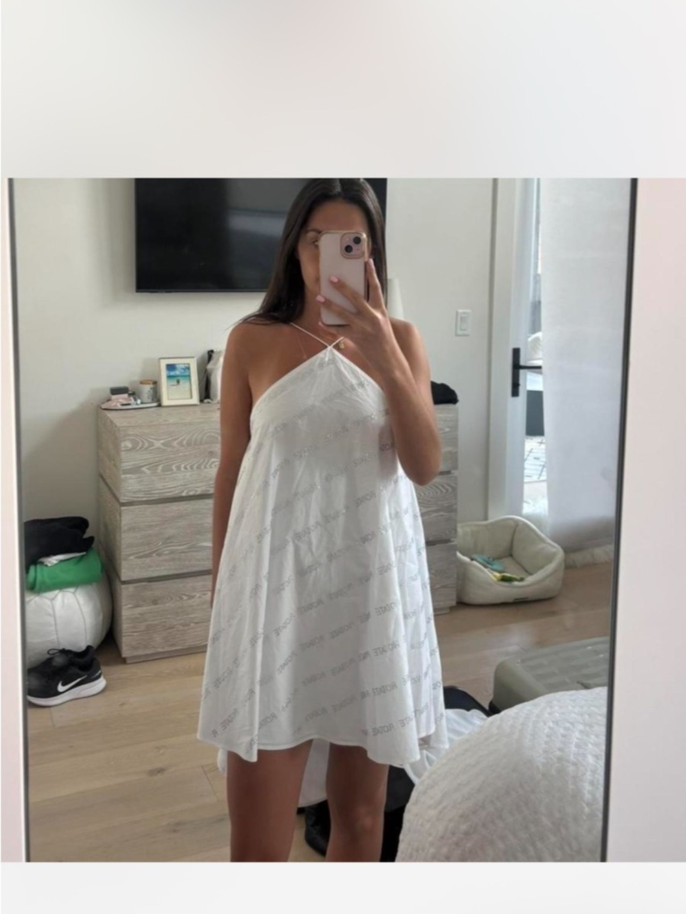 White Halter Mini Dress - Brand: rotate
